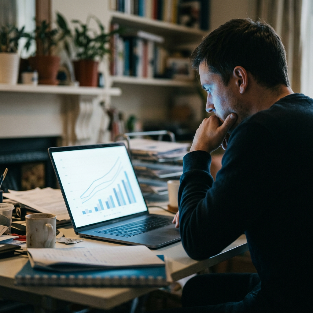 Ecommerce brand owner reviewing ad performance