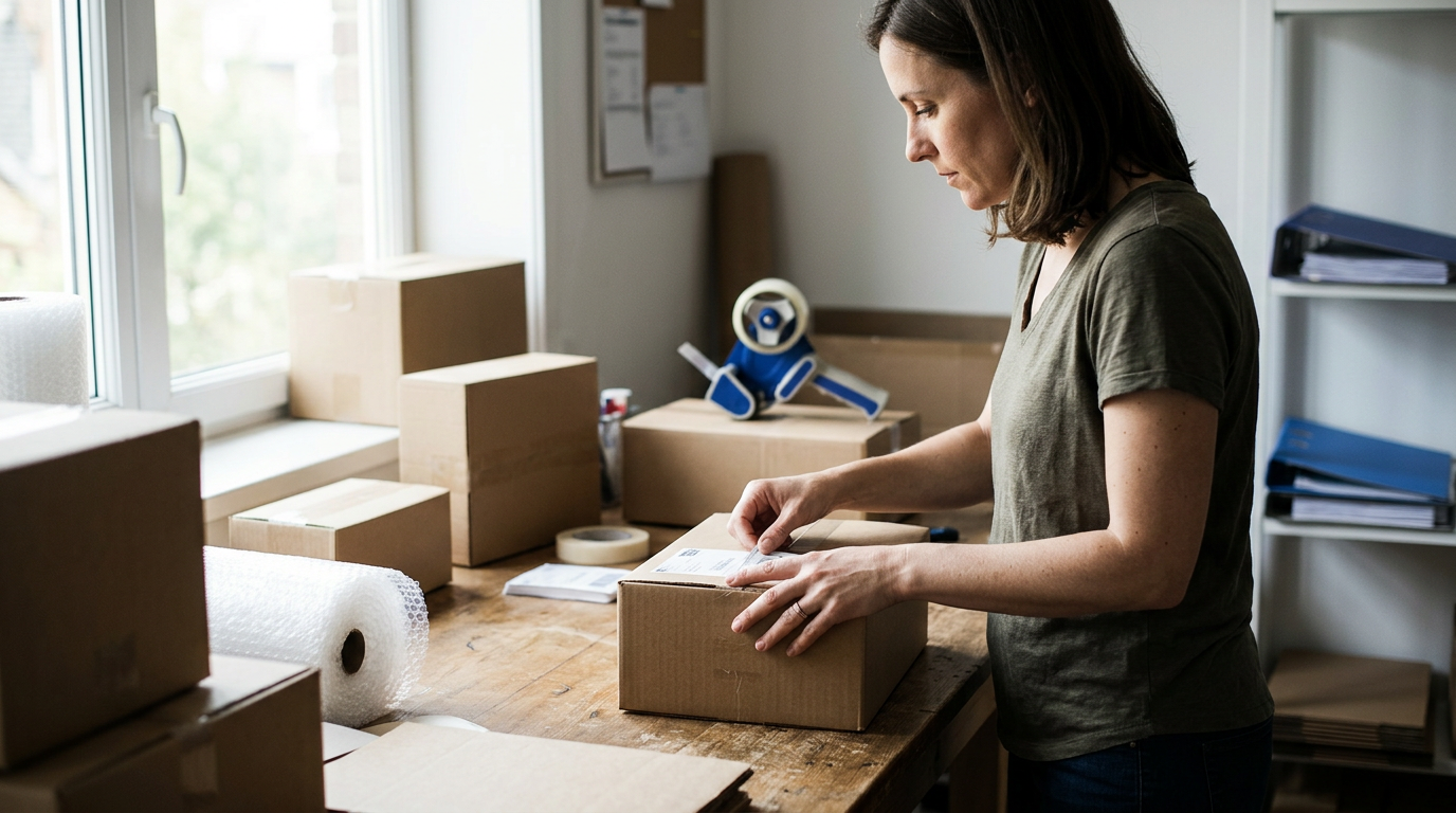 Shopify ecommerce brand owner packing orders